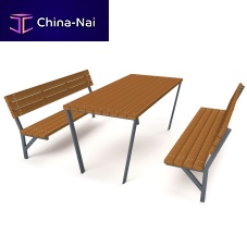 Contemporary table and bench set 5005Swoodenmetalmodular