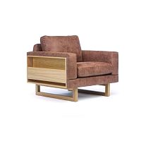 Contemporary armchair LIBERIA fabricoakcushion