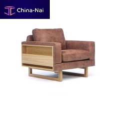 Contemporary armchair LIBERIA fabricoakcushion