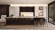 Contemporary kitchen Solferino Italian Chicbrasswalnutmarble