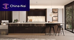 Contemporary kitchen Solferino Italian Chicbrasswalnutmarble