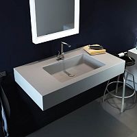 Wall-mounted washbasin BIG SOLID-Lceramicrectangularcontemporary