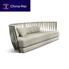 Contemporary sofa TWISToutdoorfabricbeige