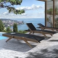 Contemporary sun lounger CROCOcanvasexotic woodcumaru