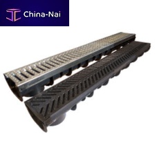 Drainage channel with grating LIBERTYPLAS©slotplasticmetal grate