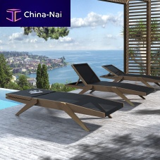 Contemporary sun lounger CROCOcanvasexotic woodcumaru
