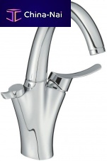 Countertop double-handle mixer tap CARAFE: E18865chromed metalkitchen1-hole