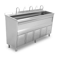 3-station surgical sink EMP.MED.EL.220stainless steelwith knee-operated tap