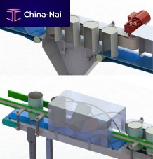 Air blast cleaning system automaticfor cansfor hygienic applications