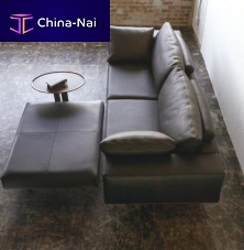 Contemporary ottoman WING LUXfabricleathersquare