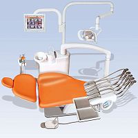 Dental unit with electro-mechanical chair P6with monitorwith delivery systemwith light
