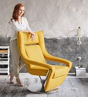 Contemporary relaxing armchair SUPERNOVAleatherfabricsteel