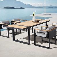 Contemporary dining table CAMBUSAwoodenaluminum baserectangular