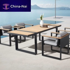 Contemporary dining table CAMBUSAwoodenaluminum baserectangular