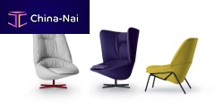 Contemporary armchair LADLEfabricmetalwooden
