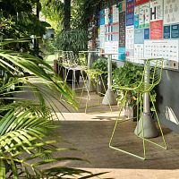 Contemporary bar chair LEAF patioindoorpowder-coated steel