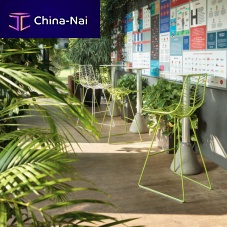 Contemporary bar chair LEAF patioindoorpowder-coated steel