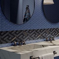 Double vanity top ceramicwith towel rack