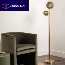 Floor-standing lamp MARNIE brassfrosted glasssatin