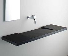Wall-mounted washbasin GEO stonewith counterrectangular