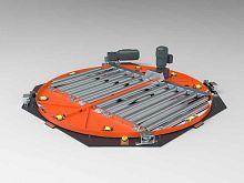 Rotary table with roller conveyor electrichorizontalfor conveyor