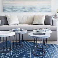 Contemporary stool MOONmarblemetal baseround
