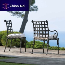 Traditional garden chair KROSSacrylic fabricaluminum basewith removable cushion
