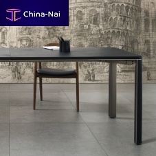 Contemporary table GREGORIO LEATHERleathersteel baserectangular