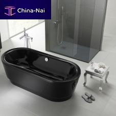 Oval bathtub OPERAfreestandingsteelblack