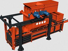 Horizontal baling press top-loadingchannelfor cardboard