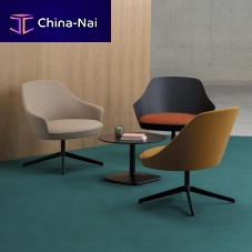 Contemporary lounge chair KAIAK fabricmolded plywoodcast aluminum
