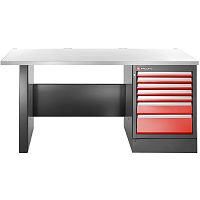 Stainless steel workbench JLS3-2MS7DHfor workshopswith drawerfor heavy loads