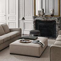 Contemporary ottoman Intervallumfabricleatherthermoplastic