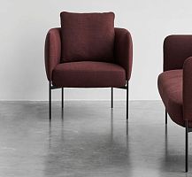 Contemporary club chair BONNETleatherfabricmetal