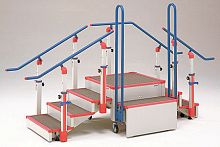 Straight rehabilitation staircase GH-455with 2 handrails