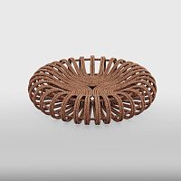 Contemporary pouf Imperial aluminumroperound