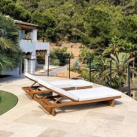 Contemporary sun lounger ZEN fabricteakrope