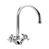 Countertop double-handle mixer tap V7100chrome-plated brasskitchen1-hole