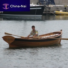 Classic open sailboat wooden
