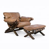 Contemporary armchair MOLIOSAleatherfabricwooden