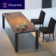 Contemporary table LEOSwood veneerrectangulargarden