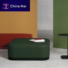 Contemporary ottoman PUCK fabricsquareindoor