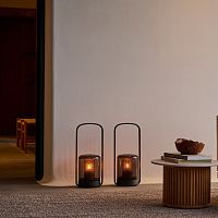 Portable lamp LUNAcast aluminumblown glasscontemporary
