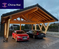 Solid wood carport Luxuryfor public spacefor parking lotsdouble