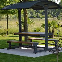 Contemporary picnic table JAMBOREEwoodenrecycled plasticmetal
