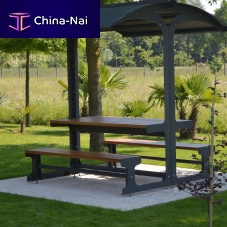 Contemporary picnic table JAMBOREEwoodenrecycled plasticmetal