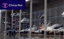 Boat rack for dry storagewith roof