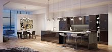 Contemporary kitchen SOHOstainless steelwood veneerisland