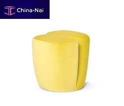 Contemporary stool Petit Fourleatherfabriccentral base
