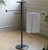 2-bar towel rack floor-standingmetalblack ash